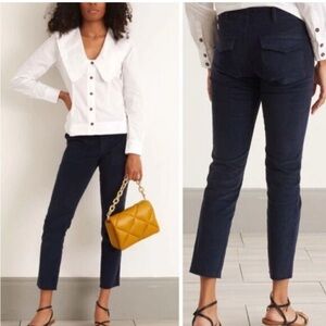 Nili Lotan Navy Corduroy Jenna Pants